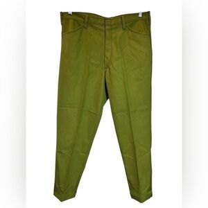 Vintage 1970's Unbranded ArmyGreen Flat Front Pants Men’s 34x28 READ ALL